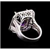 Image 3 : 14KT Two-Tone 11.31 ctw Amethyst and Diamond Ring