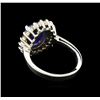 Image 3 : 3.54 ctw Tanzanite and Diamond Ring - 14KT White Gold