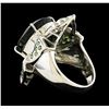 Image 3 : 12.97 ctw Tourmaline and Diamond Ring - 18KT White Gold