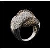 Image 4 : 4.98 ctw Brown and White Diamond Ring - 14KT White Gold