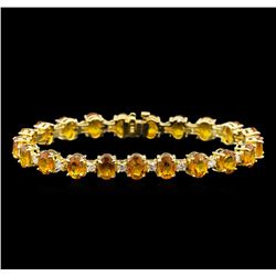 14KT Yellow Gold 21.40 ctw Yellow Sapphire and Diamond Bracelet