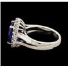 Image 3 : 4.76 ctw Tanzanite and Diamond Ring - 14KT White Gold