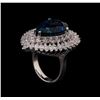 Image 4 : 14KT White Gold 14.73 ctw Topaz and Diamond Ring