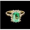 Image 2 : 1.76 ctw Emerald and Diamond Ring - 14KT Yellow Gold