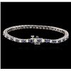 Image 2 : 14KT White Gold 1.28 ctw Tanzanite and Diamond Bracelet