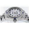 Image 8 : Rolex Ladies Stainless Steel Mother Of Pearl Sapphire And Diamond Datejust Wrist