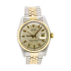 Two-Tone Rolex Oyster Perpetual Datejust Wrist Watch - Stainless Steel and 18KT