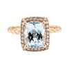 Image 2 : 5.81 ctw Aquamarine and Diamond Ring - 14KT Rose Gold