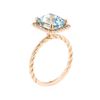 Image 4 : 5.81 ctw Aquamarine and Diamond Ring - 14KT Rose Gold