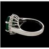Image 3 : 3.27 ctw Emerald and Diamond Ring - 14KT White Gold