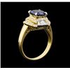Image 4 : 2.27 ctw Sapphire and Diamond Ring - 18KT Yellow Gold
