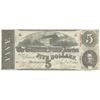 Image 1 : 1863 $5 The Confederate States of America Note T-60 CC