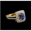 Image 1 : 2.08 ctw Sapphire and Diamond Ring - 14KT Yellow Gold