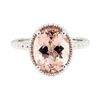 Image 2 : 4.07 ctw Morganite Ring - 14KT White Gold