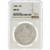 Image 1 : 1885 NGC MS63 Morgan Silver Dollar