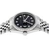 Image 2 : Rolex Mens Stainless Steel Black Diamond Datejust Wristwatch