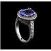 Image 4 : 4.18 ctw Tanzanite and Diamond Ring - 14KT White Gold