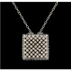 0.85 ctw Diamond Pendant With Chain - 14KT White Gold