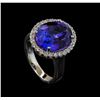 Image 4 : 7.98 ctw Tanzanite and Diamond Ring - 14KT White Gold