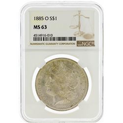 1885-O NGC MS63 Morgan Silver Dollar