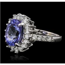 14KT White Gold 3.63 ctw Tanzanite and Diamond Ring