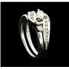 Image 4 : 0.50 ctw Diamond Wedding Set - 14KT White Gold