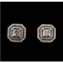 2.14 ctw Diamond Earrings - 14KT White Gold