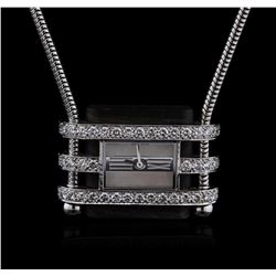 Van Cleef & Arpels 18KT White Gold Diamond Watch Chain Necklace