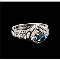 0.45 ctw Blue Diamond Ring - 14KT White Gold