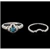 Image 2 : 0.45 ctw Blue Diamond Ring - 14KT White Gold