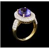 Image 4 : 14KT Two-Tone Gold 5.40 ctw Tanzanite and Diamond Ring