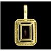 Image 2 : 19.50 ctw Lab-Created Ruby and Diamond Pendant - 14KT Yellow Gold