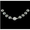 Image 1 : Cultured Pearl and Diamond Necklace - 14KT White Gold