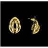 Image 2 : Braided Shell Shaped Post Earrings - Gold Plated