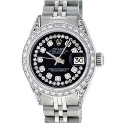 Rolex Stainless Steel Diamond DateJust Ladies Watch