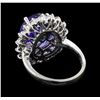 Image 3 : GIA Cert 12.06 ctw Tanzanite and Diamond Ring - 14KT White Gold