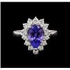 Image 2 : 2.88 ctw Tanzanite and Diamond Ring - 14KT White Gold