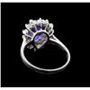 Image 3 : 2.88 ctw Tanzanite and Diamond Ring - 14KT White Gold