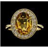 Image 2 : 3.67 ctw Citrine and Diamond Ring - 14KT Yellow Gold