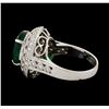 Image 3 : 5.16 ctw Emerald and Diamond Ring - 14KT White Gold