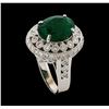 Image 4 : 5.16 ctw Emerald and Diamond Ring - 14KT White Gold