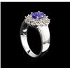 Image 4 : 14KT White Gold 0.83 ctw Tanzanite and Diamond Ring