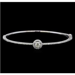 1.14 ctw Diamond Bangle Bracelet - 14KT White Gold