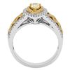 Image 3 : 0.75 ctw Yellow and White Diamond Ring - 14KT White and Yellow Gold