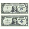 Image 1 : 1957 $1 Silver Certificate Currency Lot of 2