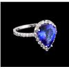 Image 1 : 2.85 ctw Tanzanite and Diamond Ring - 14KT White Gold