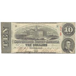 1863 $10 The Confederate States of America Note T-59 CC