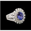 Image 1 : 2.23 ctw Tanzanite and Diamond Ring - 14KT White Gold