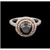 Image 2 : 2.81 ctw Black Diamond Ring - 14KT Two-Tone Gold