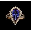 Image 2 : 3.08 ctw Tanzanite and Diamond Ring - 14KT Rose Gold